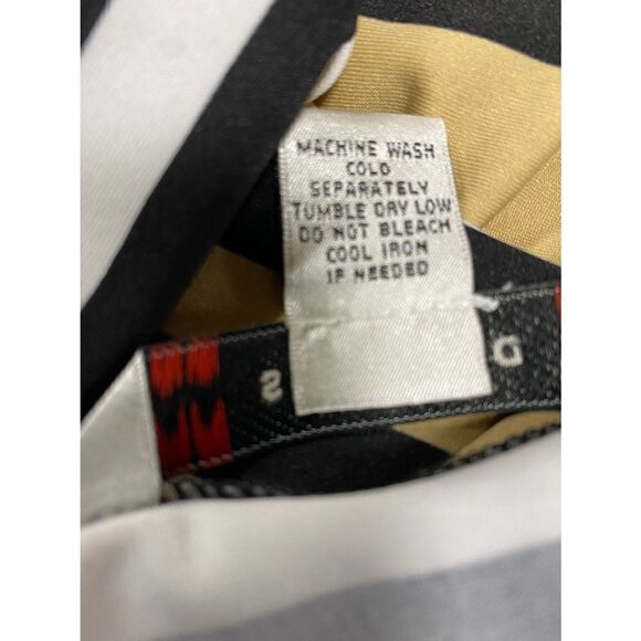 AA Studio AA Tan & Black Stripe Faux Wrap Short Sleeve Dress Size 10 NWT - Picture 7 of 7